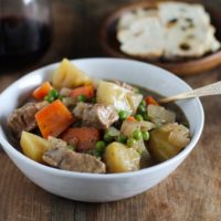 Beef and Root Vegetable Stew with red wine