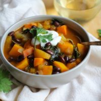 Fall Harvest Vegetarian Chili with Butternut Squash, Sweet Potato, Apples, and Soy Beans #SoyInspired #sponsored #ad