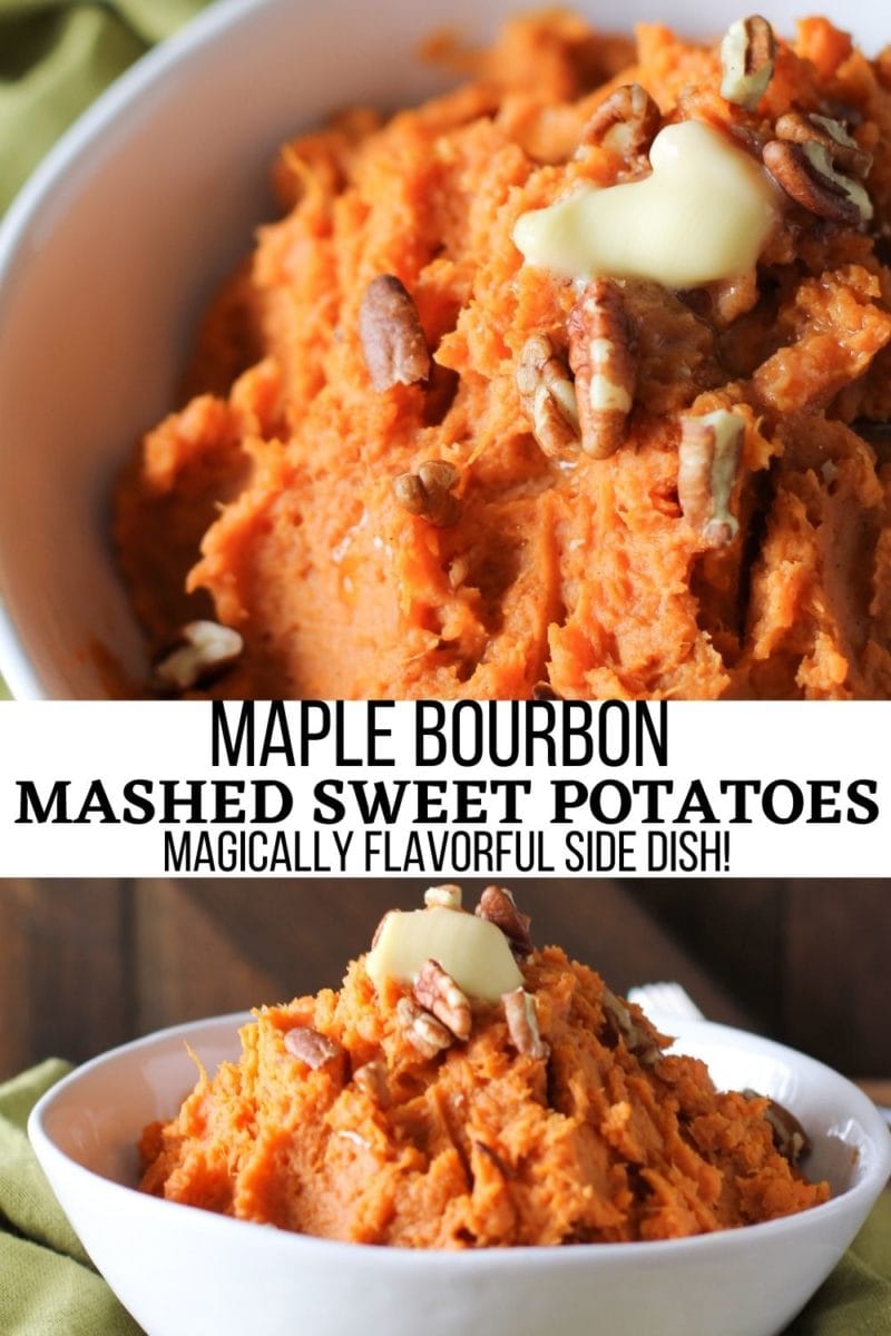 Maple Bourbon Mashed Sweet Potatoes are a magically flavorful side dish that is easy to prepare and perfect for serving guests!