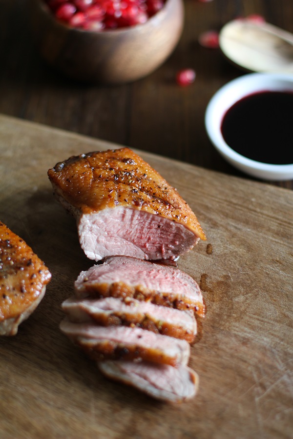 Seared Duck Breast with Pomegranate Reduction
