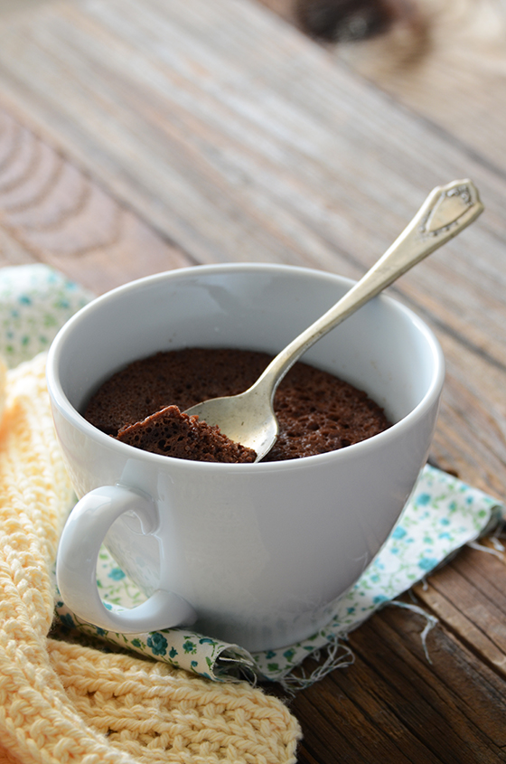 5-Minute Healthy Chocolate Mug Cake (Paleo!) from An Edible Mosaic