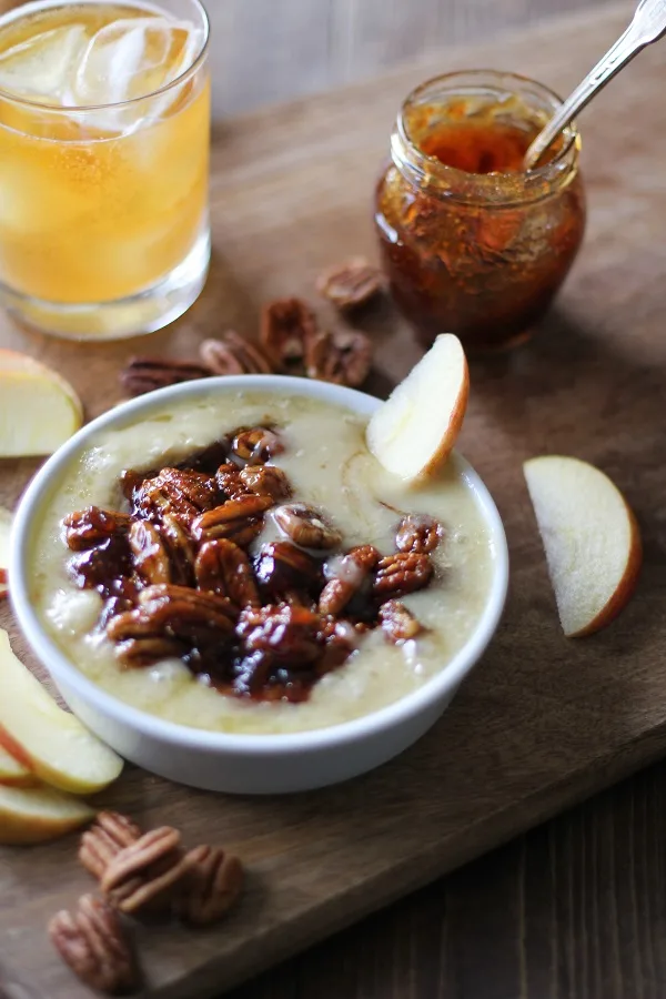 Boozy Baked Brie with Fig Spread and Pecans