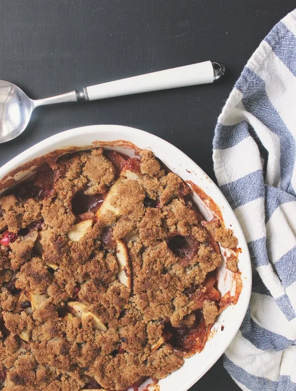 Cranberry Apple Maple Crisp (gluten-free, grain-free, naturally sweetened, paleo)