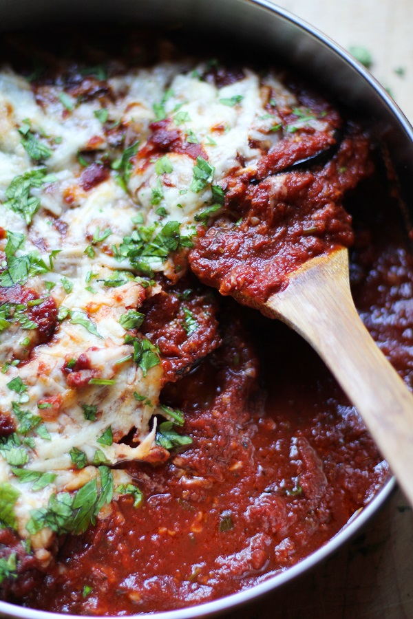 Gluten Free Skillet Eggplant Parmesan