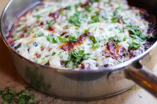 Gluten Free Skillet Eggplant Parmesan