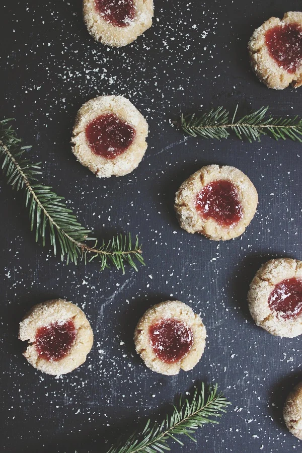Grain Free Thumbprint Cookies from With Food and Love #glutenfree #paleo
