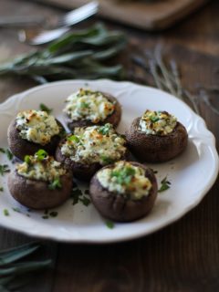 Herb and Goat Cheese Stuffed Mushrooms #appetizer