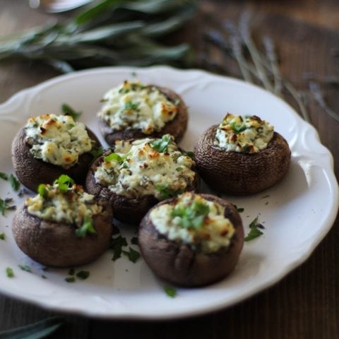 Herb and Goat Cheese Stuffed Mushrooms #appetizer