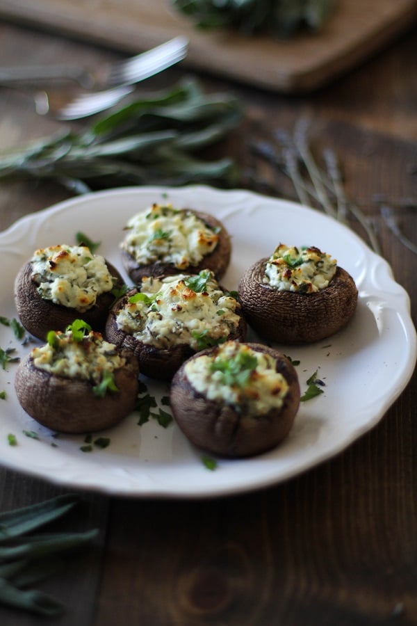 Herb and Goat Cheese Stuffed Mushrooms #appetizer 