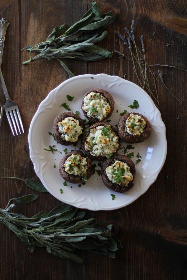Herb and Goat Cheese Stuffed Mushrooms #appetizer 