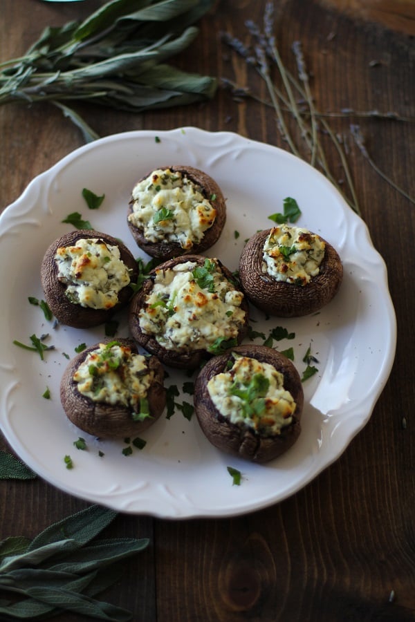 Herb and Goat Cheese Stuffed Mushrooms #appetizer 