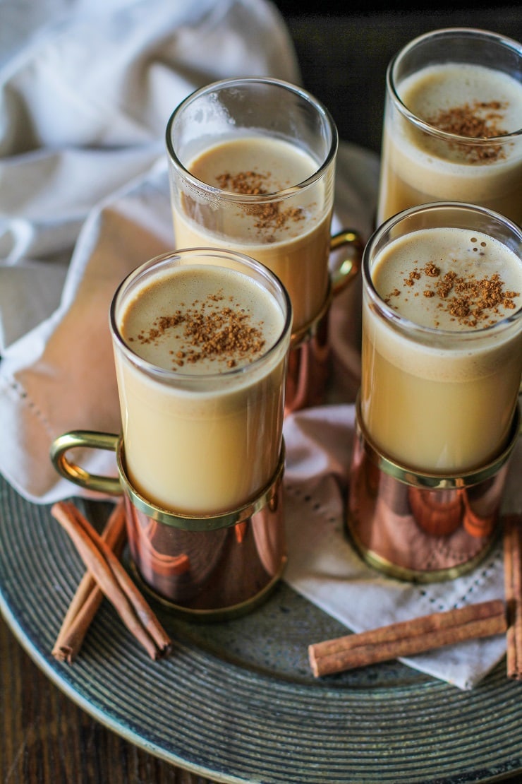 Healthy Hot Buttered Rum Recipe with ghee and apple cider - a healthier version of classic Hot Buttered Rum. Easy to make and unsweetened for a lighter cocktail