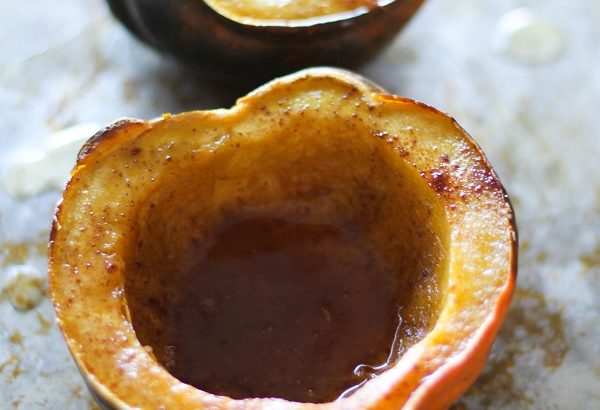Roasted Acorn Squash with Bourbon Butter and Honey