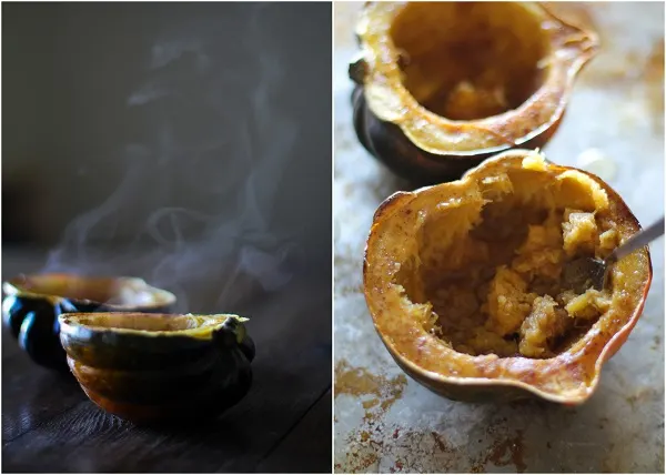 Roasted Acorn Squash with Bourbon Butter and Honey @roastedroot