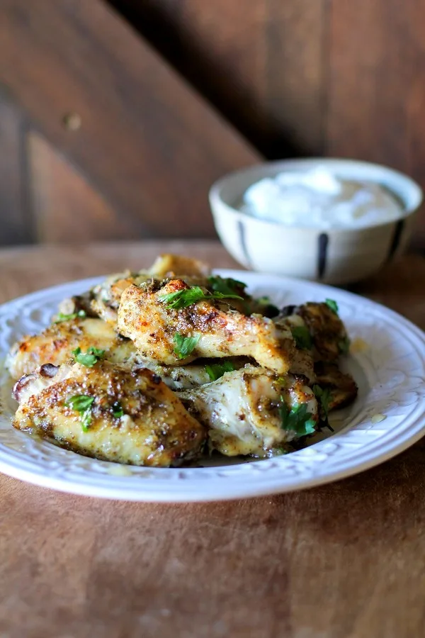 Easy 3-Ingredient Healthy Chicken Wings with Herbs and Honey! | theroastedroot.net @roastedroot #appetizer #superbowl #recipe