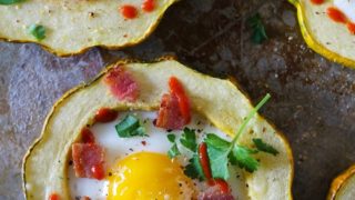 Acorn Squash Egg-in-the-Hole #breakfast #vegetarian #healthy #recipe @roastedroot
