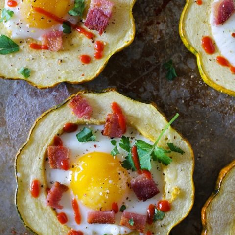 Acorn Squash Egg-in-the-Hole #breakfast #vegetarian #healthy #recipe @roastedroot