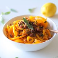 Butternut Squash and Prosciutto with Lemon Garlic and Sage | theroastedroot.net @roastedroot #glutenfree #pasta #recipe #paleo