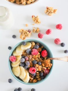 Coconut Walnut Sunflower Seed Paleo Granola | theroastedroot.net #glutenfree #sugarfree #healthy #breakfast #recipe @roastedroot