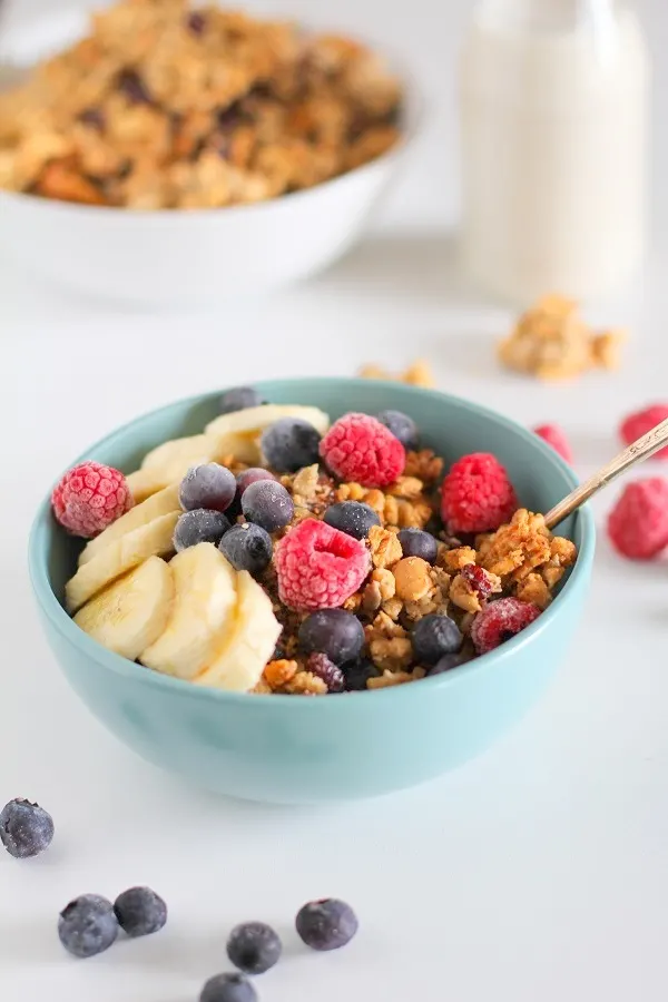 Coconut Walnut Sunflower Seed Paleo Granola | theroastedroot.net #glutenfree #sugarfree #healthy #breakfast #recipe @roastedroot