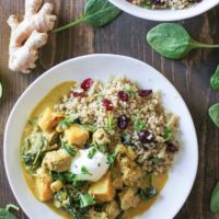 Crock Pot Lamb and Parsnip Curry with Spinach - an easy go-to dinner recipe that's packed with aromatic flavor