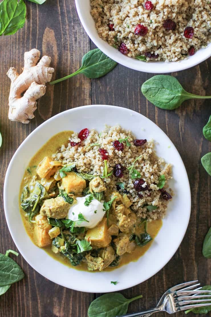 Crock Pot Lamb and Parsnip Curry with Spinach - an easy go-to dinner recipe that's packed with aromatic flavor