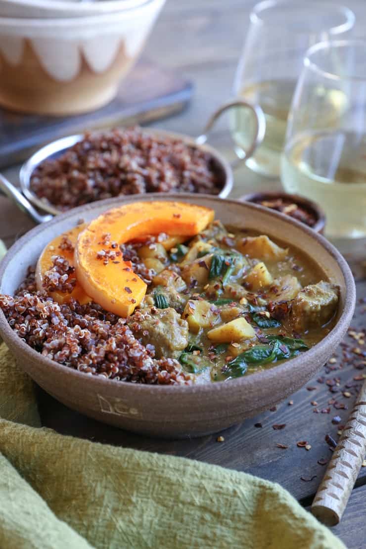 Crock Pot Lamb and Parsnip Curry with Spinach - an easy go-to dinner recipe that's packed with aromatic flavor