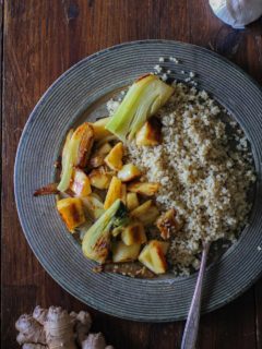 Fennel and Parsnip Stir Fry - soy-free, gluten-free, healthy, vegan, and delicious