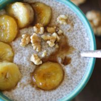 Bananas Foster Chia Seed Pudding - a healthy dessert made cane sugar free! #paleo #glutenfree