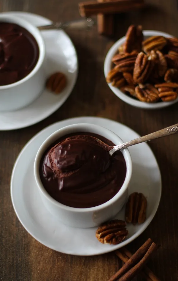 Dark Chocolate Beet Pots de Creme | dairy-free, no added sugar @roastedroot #paleo