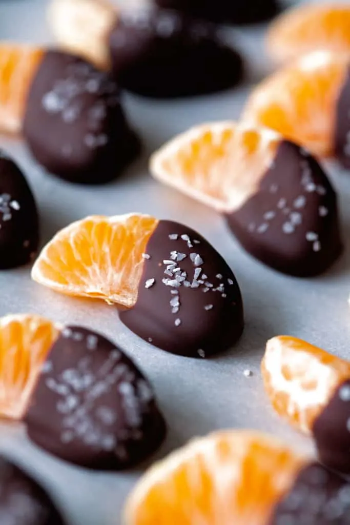 Salted Chocolate Dipped Mandarins from Deliciously Yum