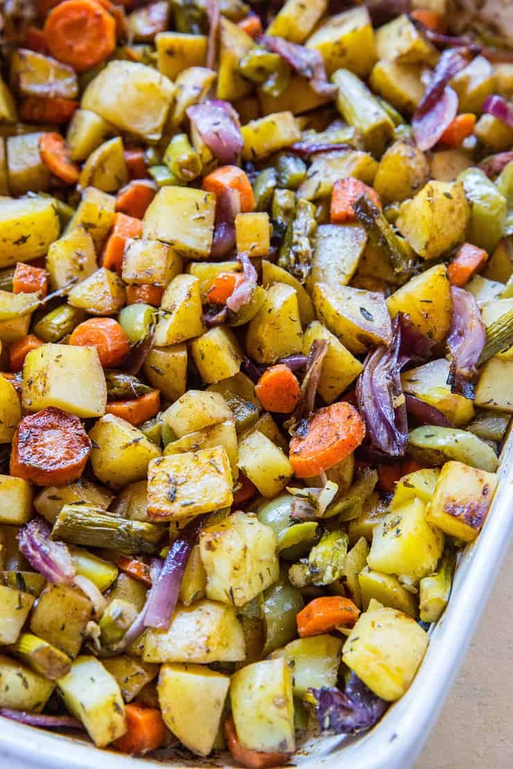 Big Batch Balsamic Roasted Vegetables - delicious roasted vegetables to share with the whole family | TheRoastedRoot.net