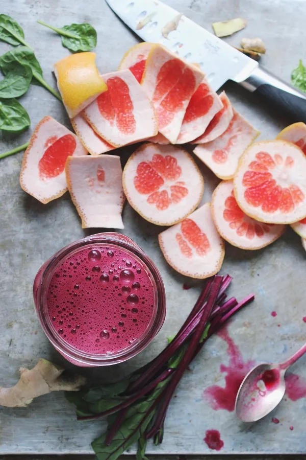 Beet Grapefruit Green Juice from With Food and Love