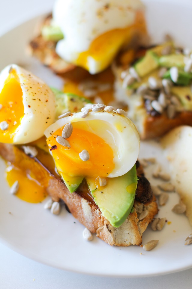 Breakfast Toasts with Soft Boiled Egg and Avocado on Irish Soda Bread