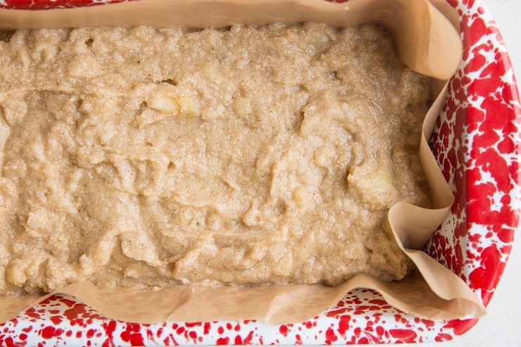 Transfer banana bread batter to a loaf pan