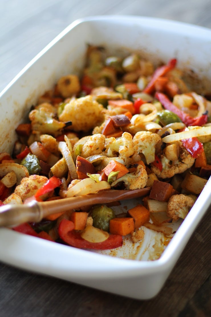 HEALTHY HOLIDAY SIDE DISHES Balsamic Roasted Vegetables | TheRoastedRoot.net #healthy #sidedish #vegetarian #vegan #paleo