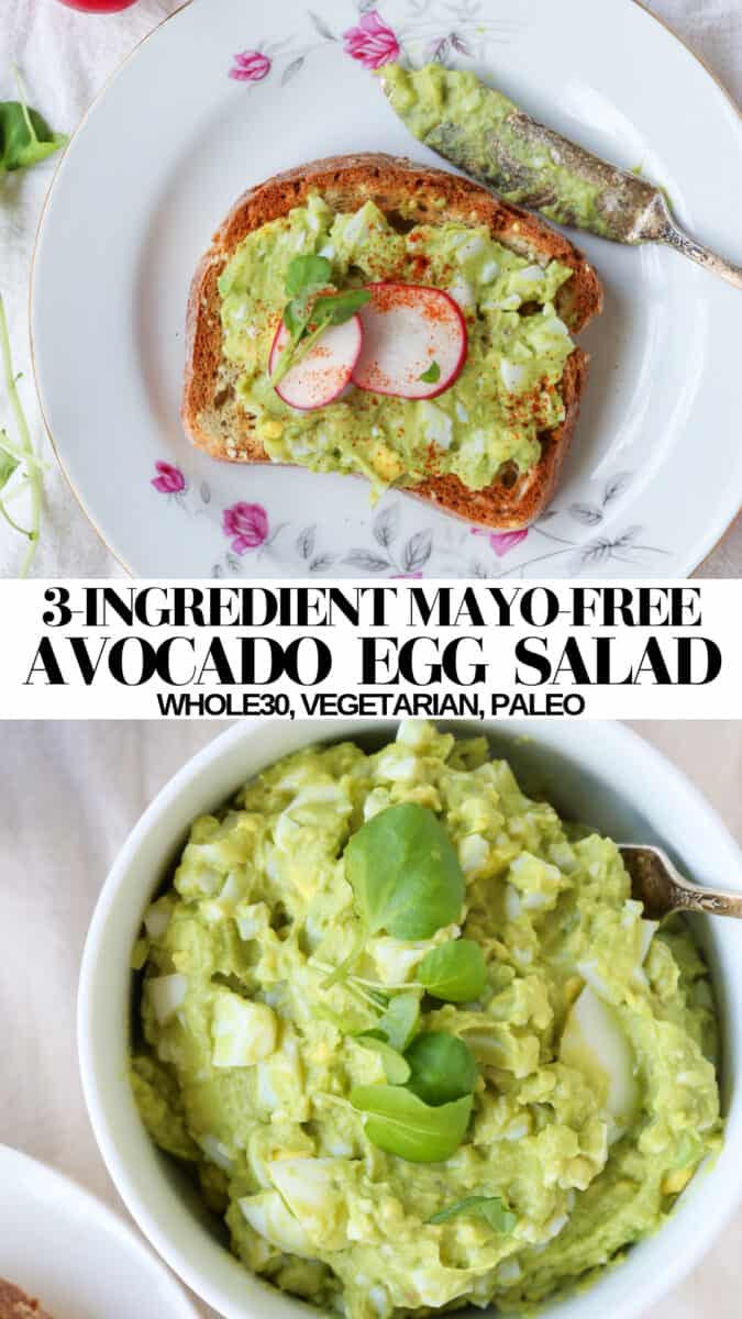 3-Ingredient Mayo-Free Avocado Egg Salad - paleo, keto, whole30