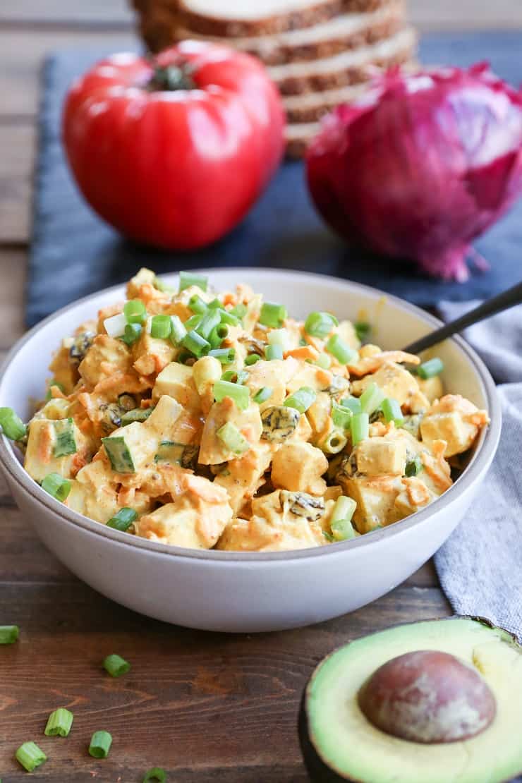 Curried Chicken Salad - a healthier version of classic chicken salad - perfect for lunches!