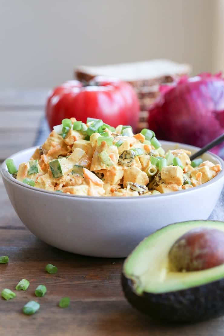 Curried Chicken Salad - a healthier version of classic chicken salad - perfect for lunches!
