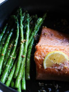 Garlic and Lemon Pan-Seared Salmon with Asparagus - Whole30, Paleo, Healthy