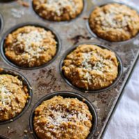 Grain-Free Carrot Cake Muffins (paleo) made with almond flour for a healthy breakfast or treat | TheRoastedRoot.com