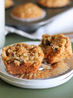 Grain-free and refined sugar-free Morning Glory Muffins | Made with almond flour and pure maple syrup theroastedroot.net #paleo #healthy #brunch #recipe @roastedroot