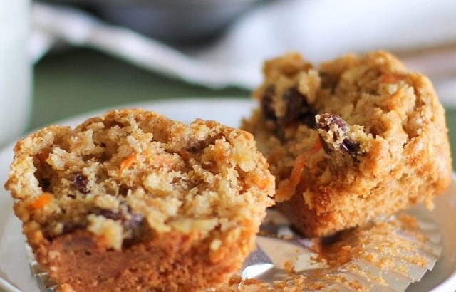 Grain-free and refined sugar-free Morning Glory Muffins | Made with almond flour and pure maple syrup theroastedroot.net #paleo #healthy #brunch #recipe @roastedroot