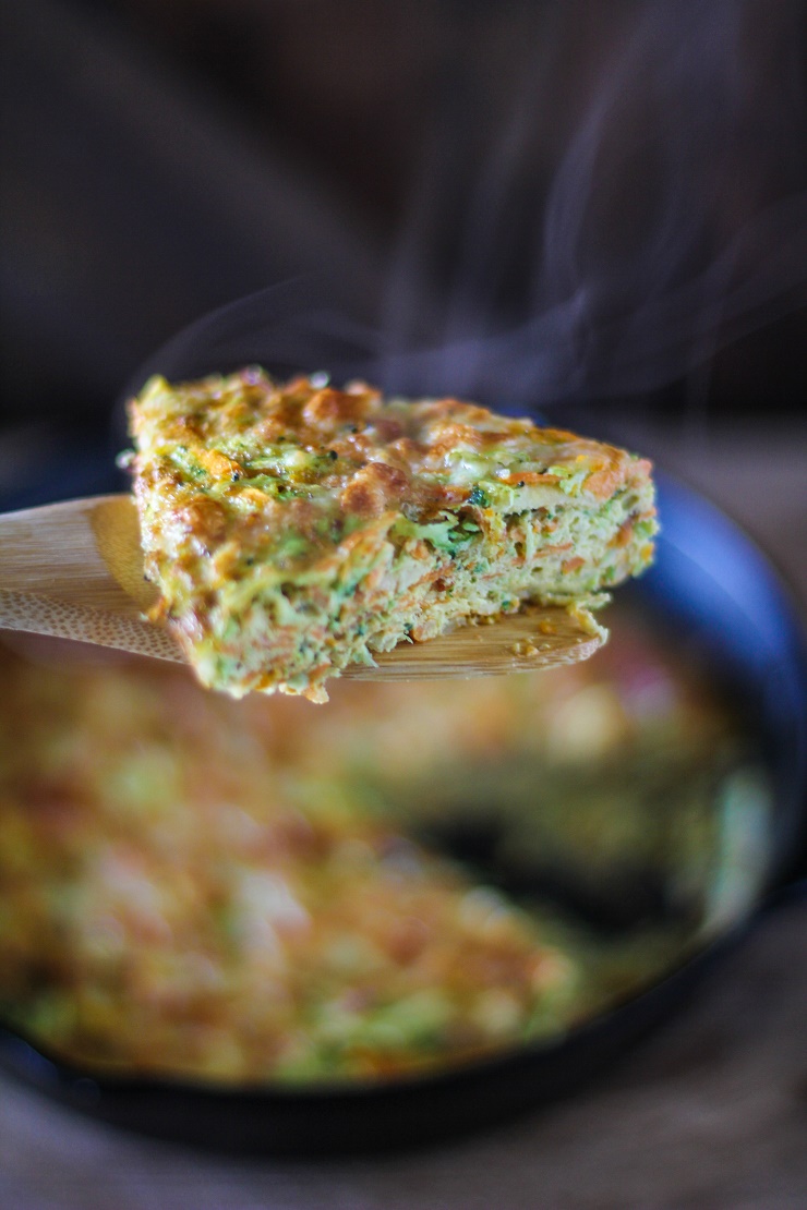 Sweet Potato, Broccoli, and Parsnip Frittata - a supercharged healthful vegetarian breakfast | TheRoastedRoot.net #vegetarian #brunch