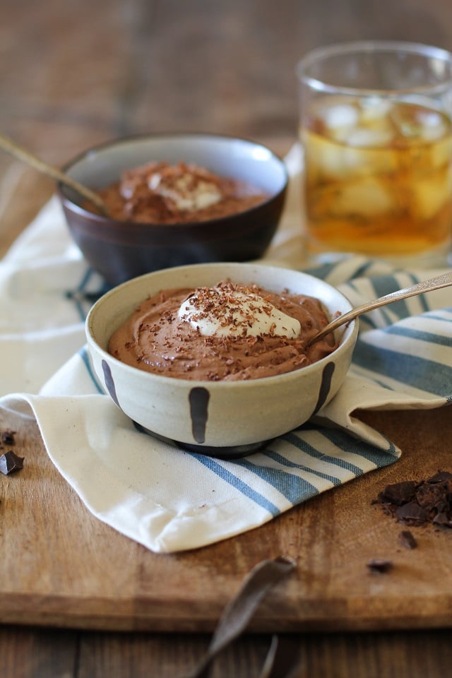 Whiskey-Spiked Creamy Chocolate Chia Seed Pudding #vegan #glutenfree #healthy #dessert