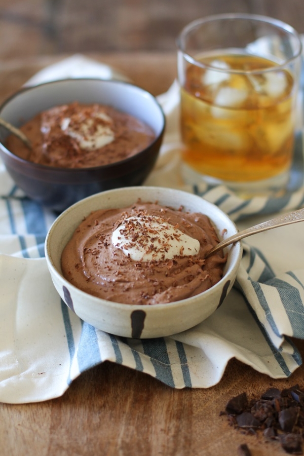 Whiskey-Spiked Creamy Chocolate Chia Seed Pudding #vegan #glutenfree #healthy #dessert