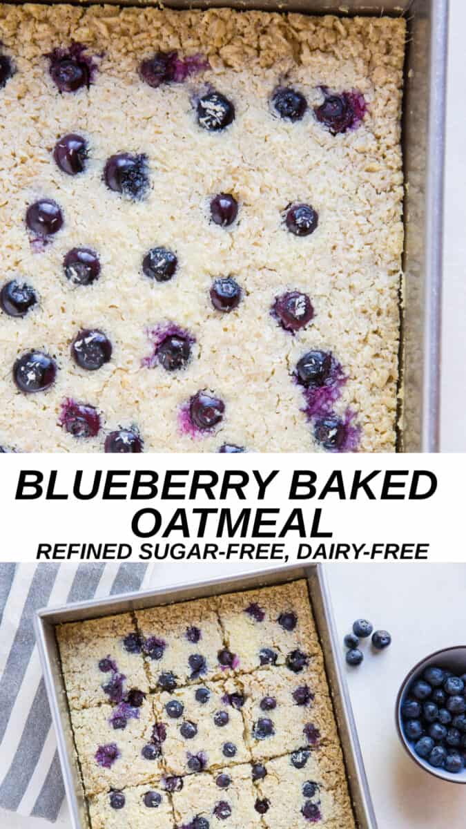 Blueberry Baked Oatmeal - Dairy-Free, Refined Sugar-Free, Gluten-Free, and healthy! | theroastedroot.net #brunch #breakfast #recipe