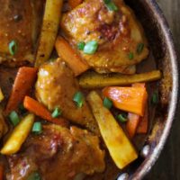 Coconut Harissa Curry Braised Chicken with Root Vegetables | theroastedroot.net #paleo #healthy #recipe