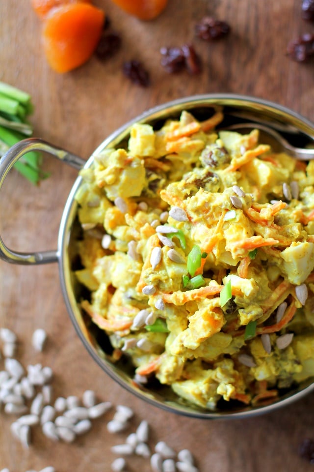 Curried Egg Salad - lightened up egg salad full of delicious flavor! #vegetarian #salad #recipe