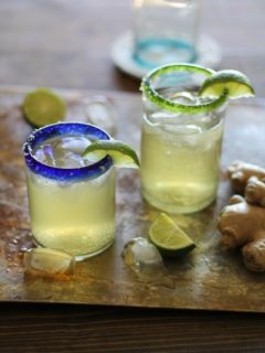 Ginger Margaritas - refined sugar-free and sweetened with agave nectar | theroastedroot.net #cocktail #cinco_de_mayo #tequila #recipe